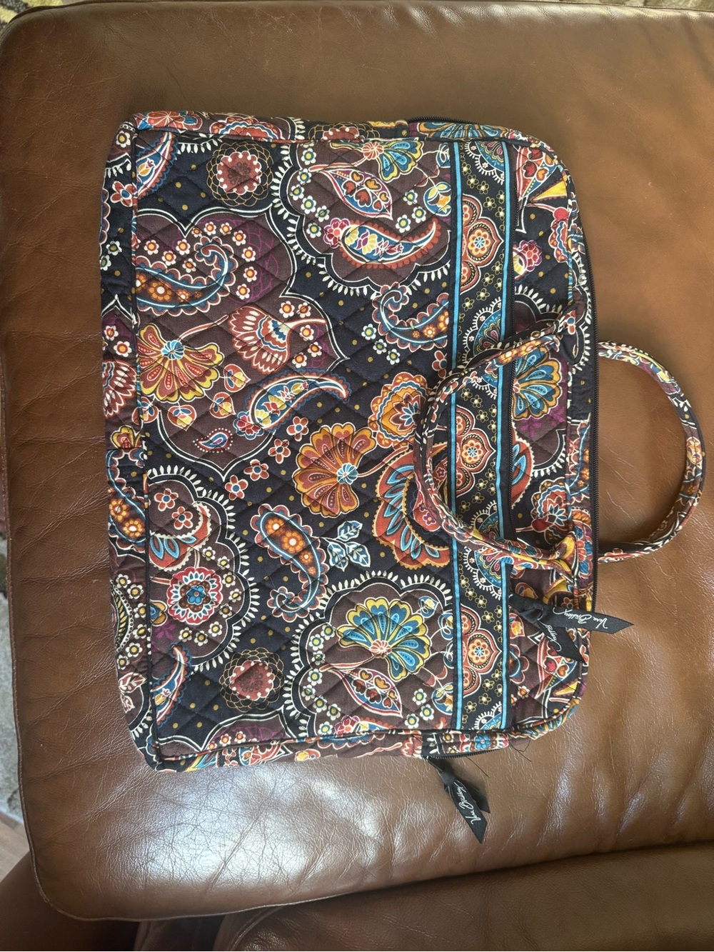 Vera Bradley Multicolor Paisley Quilted Laptop Tote